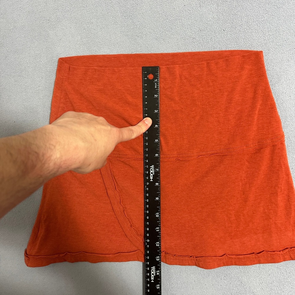 Jet Portland Sustainable Burnt Orange Raw Hem Wrap Mini Skirt W26 L13 - Picture 5 of 10